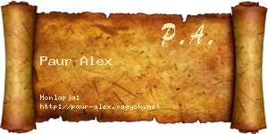 Paur Alex névjegykártya